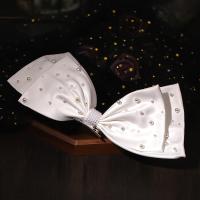 Cloth Bowkont Hair Clip, handmade, for woman, white, 340x140mm, 3PCs/Lot, Sold By Lot