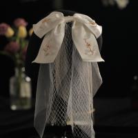 Stoff Hochzeitsschleier, handgemacht, für Braut, weiß, Länge:ca. 60 cm, 3PCs/Menge, verkauft von Menge