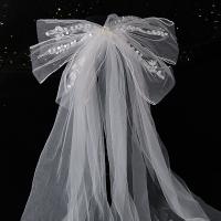 Stoff Hochzeitsschleier, handgemacht, für Frau, weiß, 650x300mm, 3PCs/Menge, verkauft von Menge