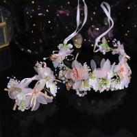 Bridal Hair Flowers, Spun Silk, with Iron, handmade, different styles for choice & for woman & with rhinestone, 3PCs/Lot, Sold By Lot