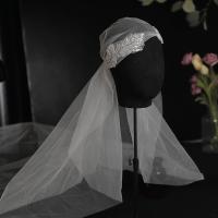 Klud Wedding Veil, håndlavet, for kvinde, hvid, Længde Ca. 80-100 cm, 3pc'er/Lot, Solgt af Lot