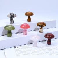 Gemstone Decoration, mushroom, polished, different materials for choice, 36x30x13mm, Sold By PC