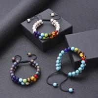 Gemstone Bracelets, with Knot Cord, handmade, Double Layer & different materials for choice & Unisex, 8mm, Length:Approx 7-11.4 Inch, Sold By PC