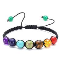 Gemstone Bracelet, with Knot Cord, handmade, Unisex, 8mm, Length:Approx 7-11.6 Inch, Sold By PC