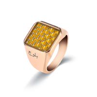 304 nehrđajućeg čelika Finger Ring, s Carbon Fiber, Trg, porasla zlatna boja pozlatom, modni nakit & različite veličine za izbor & za čovjeka, porasla zlatnu boju, Prodano By PC