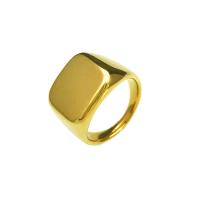 304 nehrđajućeg čelika Finger Ring, Trg, pozlaćen, modni nakit & različite veličine za izbor & za čovjeka, više boja za izbor, Prodano By PC