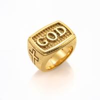 304 nehrđajućeg čelika Finger Ring, Pravokut, pozlaćen, modni nakit & različite veličine za izbor & za čovjeka, više boja za izbor, Prodano By PC