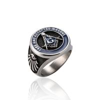 304 nehrđajućeg čelika Finger Ring, Krug, pozlaćen, modni nakit & različite veličine za izbor & za čovjeka & emajl, srebrno-siva, Prodano By PC