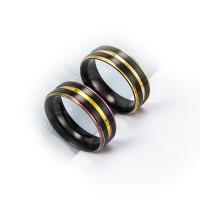304 nehrđajućeg čelika Finger Ring, Krug, pozlaćen, modni nakit & različite veličine za izbor & za čovjeka, više boja za izbor, Prodano By PC