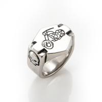 304 nehrđajućeg čelika Finger Ring, Shield, pozlaćen, modni nakit & različite veličine za izbor & za čovjeka, srebro, Prodano By PC