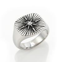 304 nehrđajućeg čelika Finger Ring, Kompas, pozlaćen, modni nakit & različite veličine za izbor & za čovjeka, srebrno-siva, Prodano By PC