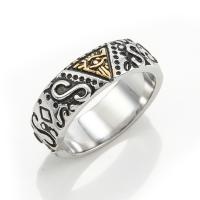 304 nehrđajućeg čelika Finger Ring, Krug, pozlaćen, modni nakit & različite veličine za izbor & za čovjeka, srebrno-siva, Prodano By PC