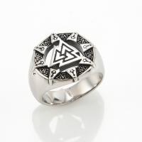 304 Stainless Steel Prst prsten, Kolo, á, módní šperky & různé velikosti pro výběr & pro muže, stříbrno-šedá, Prodáno By PC