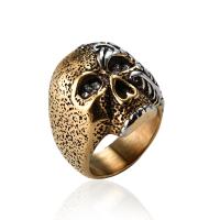304 roestvrij staal Finger Ring, Schedel, plated, mode sieraden & verschillende grootte voor keus & voor de mens, meer kleuren voor de keuze, Verkocht door PC