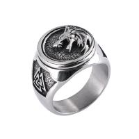 Палец кольцо из нержавеющей стали, Нержавеющая сталь 316, Круглая, Другое покрытие, ювелирные изделия моды & разный размер для выбора & Мужский, серебристо серый, 21mm, продается PC