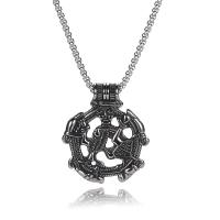 Edelstahl Schmuck Halskette, 316 L Edelstahl, rund, plattiert, Modeschmuck & für den Menschen & hohl, silbergrau, 38x44mm, Länge:60 cm, verkauft von PC