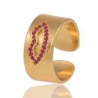 Cubique anneau en laiton Circonia Micro Pave, Placage de couleur d'or, Réglable & modèles différents pour le choix & pavé de micro zircon & pour femme, plus de couleurs à choisir, 20mm, Vendu par PC