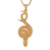 Brass Necklace, Snake, gold color plated, Unisex & different styles for choice, 13x30mm, Sold By PC