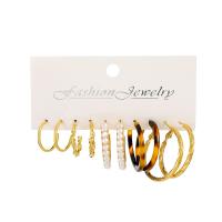 Zinklegierung Ohrring-Set, mit Harz & Kunststoff Perlen, plattiert, verschiedene Stile für Wahl & für Frau, 15mm, 28mm, 25mm, 30mm, 50mm, verkauft von setzen