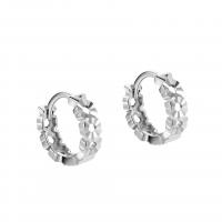 925 Sterling Silver Lever Back Earring, plated, for woman & hollow, more colors for choice, 8.50x11.50mm, Sold By Pair