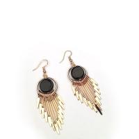 Tibetan Style Drop Earrings, gold color plated, for woman, more colors for choice, 20x70mm, Sold By Pair
