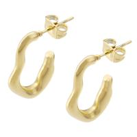 Stainless Steel Stud Earrings, 304 Stainless Steel, Vacuum Ion Plating, fashion jewelry & for woman, golden, 3*23mm, Sold By Pair