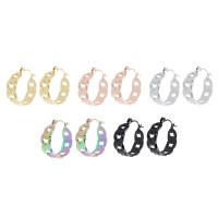 Stainless Steel Hoop Earring 304 Stainless Steel Vacuum Ion Plating fashion jewelry & for woman & hollow 8*22mm Sold By Pair