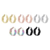 Stainless Steel Hoop Earring, 304 Stainless Steel, Vacuum Ion Plating, fashion jewelry & for woman & hollow, more colors for choice, 7*21mm, Sold By Pair