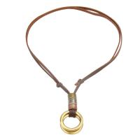 Zinklegierung Schmuck Halskette, mit Lederband, Modeschmuck & unisex, frei von Nickel, Blei & Kadmium, Länge:ca. 31.5 ZollInch, verkauft von PC