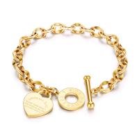 Titanium Steel Bracelet, titanium steel toggle clasp, for woman, more colors for choice, Length:14 cm, Sold By PC