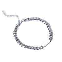 Titanium Steel Bracelet, titanium steel lobster clasp, anti-fatigue & for woman, silver color, 7x17mm, Length:20 cm, Sold By PC