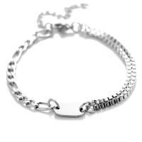Titanium Steel Bracelet, titanium steel lobster clasp, Unisex, silver color, 6x12mm, Length:19 cm, Sold By PC