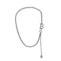 Titanium Steel Sweater Necklace titanium steel lobster clasp for woman silver color Length 45-60 cm Sold By PC