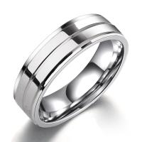 Stainless Steel Finger Ring, 304 Stainless Steel, Unisex, silver color, 17mm, Sold By PC