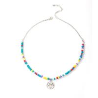 Glass Seed Beads Necklace, Tibetan Style, with Seedbead, with 5.5cm extender chain, fashion jewelry & for woman, multi-colored, Sold Per 45.5 cm Strand