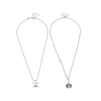 Zinc Alloy Jewelry Necklace with 4.5cm extender chain 2 pieces & fashion jewelry & for woman original color Length 40.4 cm Sold By Set