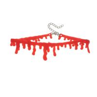 Colar de resina, with liga de zinco, with 6.5cm extender chain, joias de moda & para mulher, vermelho, comprimento 30 cm, vendido por PC