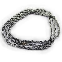 Łańcuszek do naszyjnika, Stal nierdzewna 304, Francuski łańcuch linowy & dla obu płci, srebro, długość około 25 cal, sprzedane przez PC