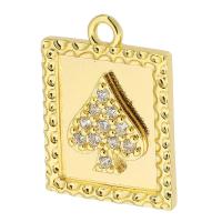 Rhinestone Brass Pendants, Square, gold color plated, Unisex & with rhinestone, golden, nickel, lead & cadmium free, 14x19x2mm, Hole:Approx 2mm, Sold By PC