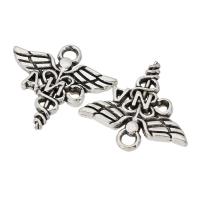 Wing Shaped Tibetan Style Pendants, antique silver color plated, Unisex, silver color, nickel, lead & cadmium free, 15x14x2mm, Hole:Approx 2mm, Sold By KG
