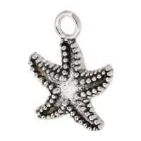 Tibetan Style Pendants, Starfish, antique silver color plated, Unisex, silver color, nickel, lead & cadmium free, 15x18x2.50mm, Hole:Approx 3mm, Sold By KG