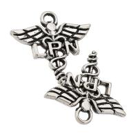 Wing Shaped Tibetan Style Pendants, antique silver color plated, Unisex, silver color, nickel, lead & cadmium free, 15x14x2mm, Hole:Approx 2mm, Sold By KG