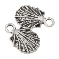 Tibetan Style Pendants, Shell, antique silver color plated, Unisex, silver color, nickel, lead & cadmium free, 11x17x2mm, Hole:Approx 2.5mm, Sold By KG