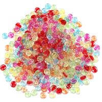 Perles acrylique alphabet, Rond, poli, DIY & transparent, couleurs mélangées, 4x7mm, 100PC/sac, Vendu par sac