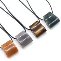 Gemstone Pendants Jewelry, polished, different materials for choice & Unisex, more colors for choice, 23-25x28mm, Sold By PC