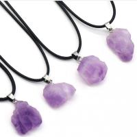 Amethyst Pendant, with Tibetan Style, silver color plated, random style, purple, 12-20mm, Sold By PC