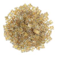 Alphabet Acrylic Beads,  Square, DIY & enamel & double-hole, more colors for choice, 4x7.70x8.50mm, 100PCs/Bag, Sold By Bag