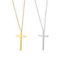 Stainless Steel Jewelry Necklace, 304 Stainless Steel, with 5cm extender chain, Cross, plated, fashion jewelry & different size for choice, more colors for choice, Length:45 cm, Sold By PC