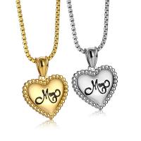 Titanium Steel Necklace Heart plated fashion jewelry Length 60 cm Sold By PC
