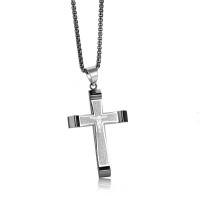 Stainless Steel Jewelry Necklace 304 Stainless Steel Cross plated fashion jewelry Length 60 cm Sold By PC